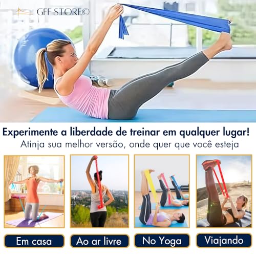 Kit 3 Faixas Elásticas Thera Band + 5 Miniband + 1 Bolsa Treino Em Casa Exercício Físico Fisioterapi