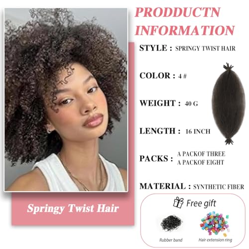 Spring Twist Afro 16 Pouces Mèches Pré-Séparées Anti-Nœuds pour Faux Locs