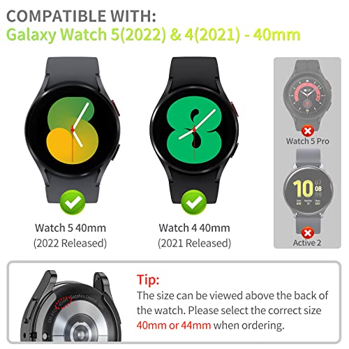 [6-Pack] Richone Compatible With Samsung Galaxy Watch 5/Galaxy Watch 4 40Mm Screen Protector Case, Bling Diamonds All-Around Protective Soft Cover Accessories (6 Colors, Galaxy Watch 5/4 40Mm) #TOP1
