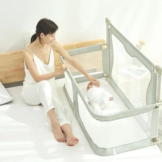 PGT-STORE Baby Bedside Sleeper, Portable Crib,cosleeper for baby in bed, 120X50cm, Baby Cradle, Baby Bed, Height-Adjustable, Extra Bed Baby Box Spring Bed, with Accessories, 1 PC