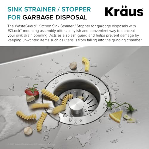 KRAUS WasteGuard Kitchen Sink Strainer/Stopper for Garbage Disposals with EZLock Mounting Assembly, GDC-2 by Kraus - Image 4
