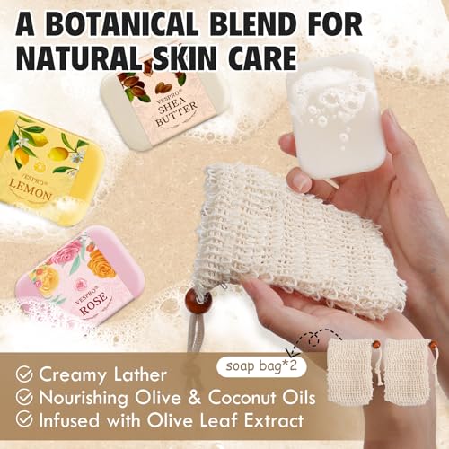 24 Pack Natural Bar Soap Gifts with Olive Extract, Bulk Gifts for Christmas Gifts, Thank You Gifts for Women, Bridal Wedding Favors for Guests, Stocking Stuffers for Teen Girls, Travel Size Soap Bar - Thumbnail 4