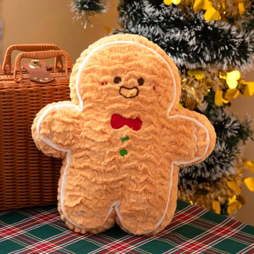 Znnhnn Plüsch Lebkuchenmann Weihnachtskissen, 30 cm Kissen...