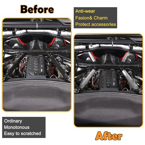 Image of CHEAYAR Engine Bay Panel Cover Compatible with Chevrolet Corvette C8 2020-2023, Engine Shroud Cover Panel Trims, C8 Accessories 2PCS (Engine Rod - Silver)