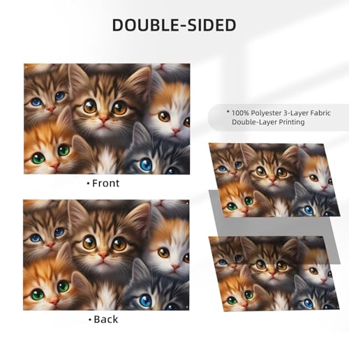 Drapeau extérieur chat polyester durable double face multicolore 1,2m