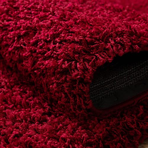 Unique Loom Solid Shag Collection Area Rug (2' 7" X 10' Runner, Cherry Red) #TOP5