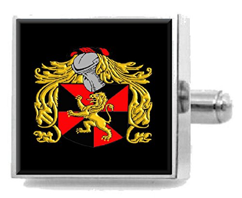 Clip de corbata para hombre Matthews England pisacorbatas de metal con escudo familiar