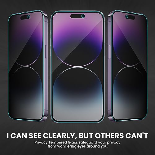 Image of ArmourPro Matte Privacy Tempered Glass for iPhone 14 Pro (6.1 Inch) with Edge-to-Edge Protector, Full Screen Coverage and Easy Installation kit (Pack of 2)