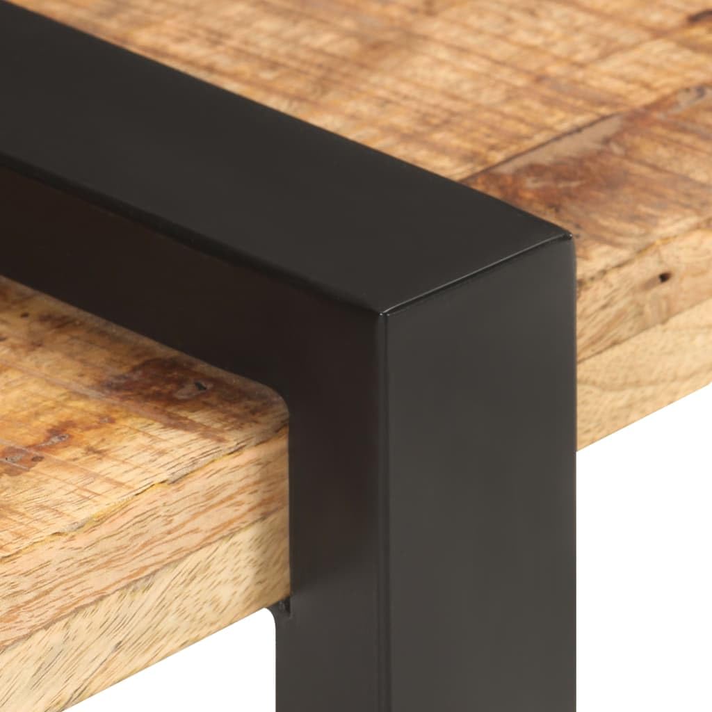 TV-Ständer, TV-Schrank, 160 x 40 x 40 cm, massives raues Mangoholz, Wohnzimmer, Media-Center, Aufbewahrungskonsole