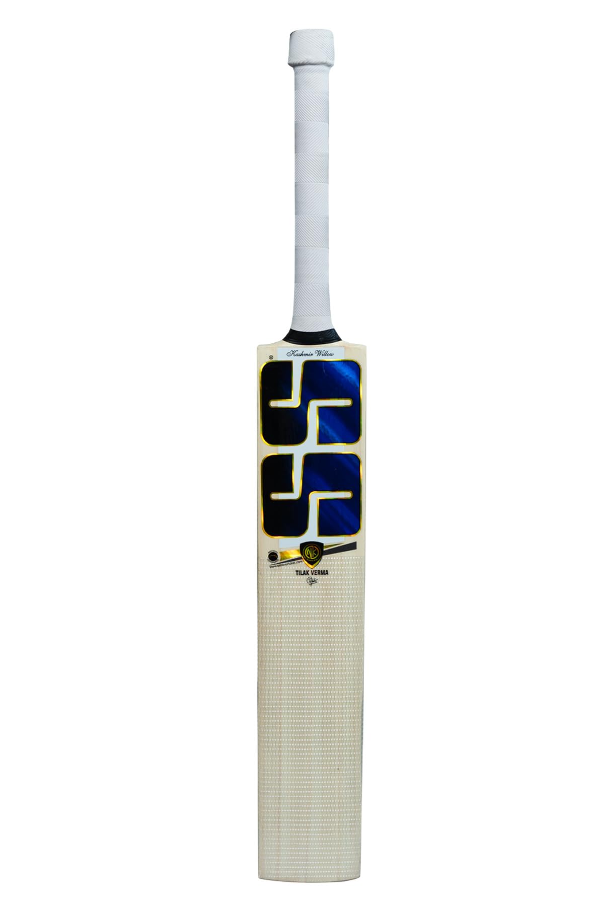 SS Tilak Verma NP Kashmiri Willow Cricket Bat, 1200 Grams, Short Handle for Men, Premium Willow for Leather Ball, Lightweight, Strong Grip, Shock Absorption, Ideal for Professional Players