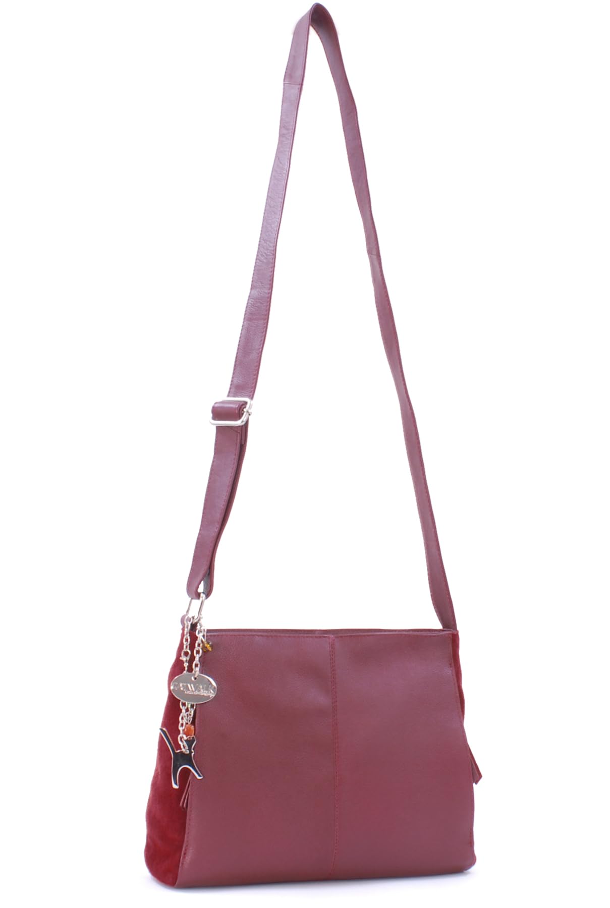 Catwalk Collection Handbags - Bandolera Mediano de Piel y Serraje - Bolso Cruzado de Mujer - Bolso de Diario Formato A5 - Charlotte
