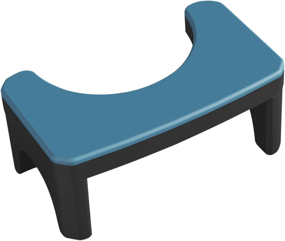 Blue PP Toilet Step Stool for Adults, Compact Anti Slip Bathroom Aid