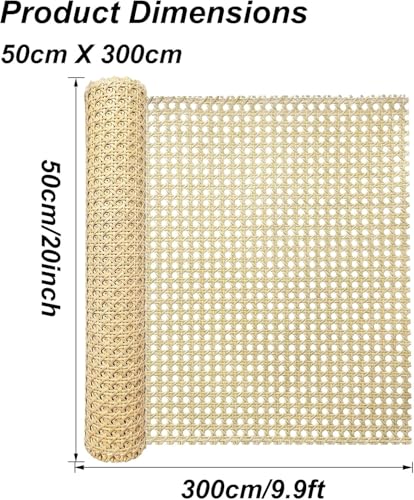selliner Wiener Geflecht Meterware,50X300CM Plastik Breite Rattan Stoff,Wabengeflecht Stuhl Rattan Geflecht,für Möbel,Stühle,Schränke,Decken,Lampenschirm,Schrank Stuh