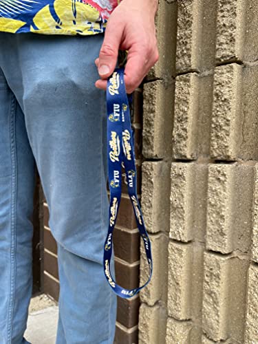 Florida-International-University-Panthers-FIU-Car-Keys-ID-Badge-Holder-Lanyard-Keychain-Detachable-Breakaway-Snap-Buckle-Blue