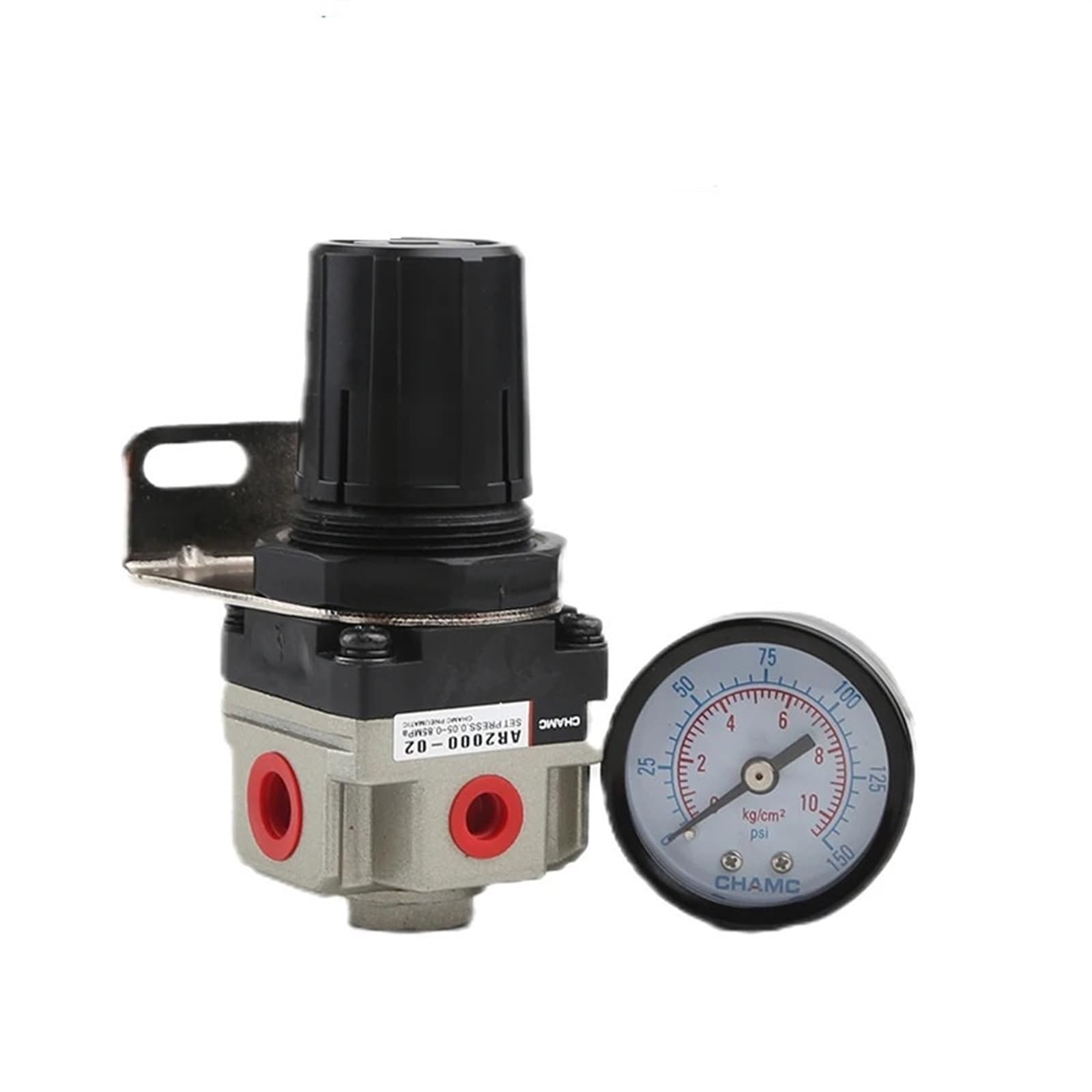 HDPHCRIUN G1/4 Mini Air Pressure Regulator Adjustable Pneumatic Reducing Valve with Gauge for Compressor(AR2000-6mm)