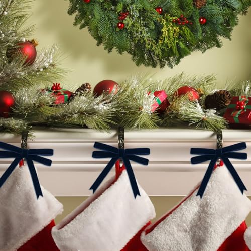 Image of Tsorode 25 Yards Velvet Ribbon for Christmas Tree Gift Wrapping,3 /8 Inch (Navy, 3 /8 inch)