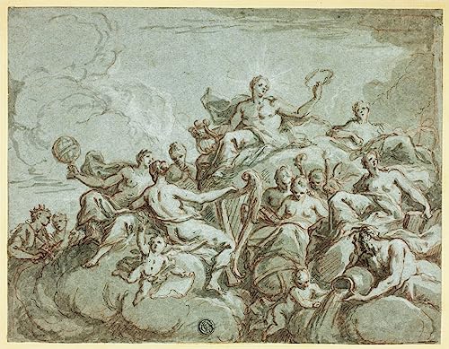 Tableau Apollon et les Muses pour habiller un grand mur blanc avec une décoration vintage 60x90cm
