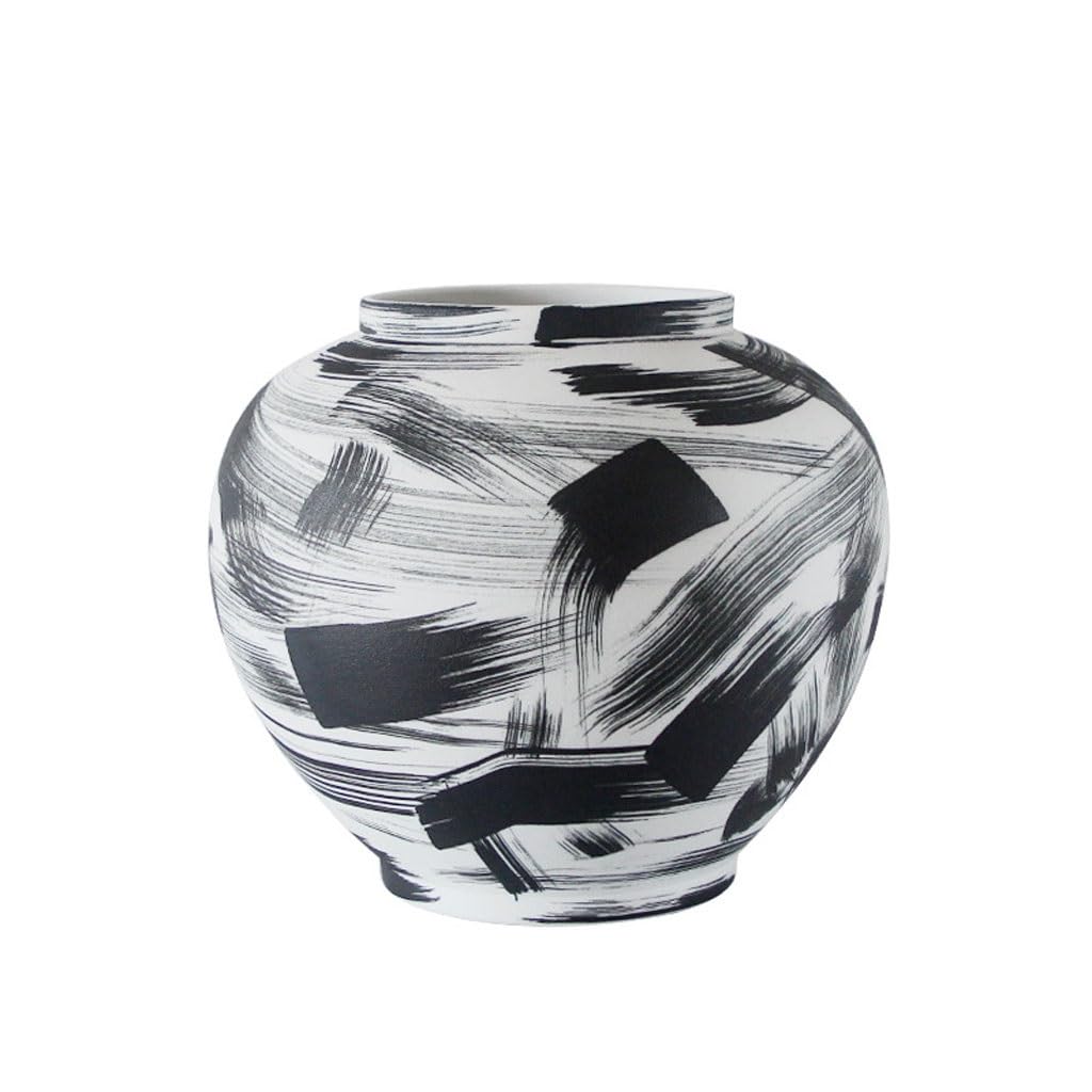 EINES Simplicity Hand-painted Ceramic Vase Desktop Ornaments Living Room Flower Arrangement Dining Table Device(A)