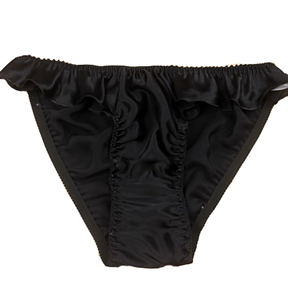 Lsharon Silk Women's Black Lsharon Sexy 100% Mulberry Silk Briefs Lingerie Gymnastics Thong Ballet Underwear Panties (M(Tag Xl), )