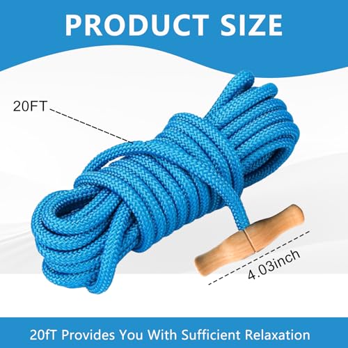 PR-20 Tree Pruner Rope Replacement Kit (20ft) Compatible with Jameson Fiscar Big Mouth Manual Pole Saw & Tree Pruner - Wooden Handle, 5/16in Diameter Rope - Tree Trimmers Long Handle Pruner - Image 3