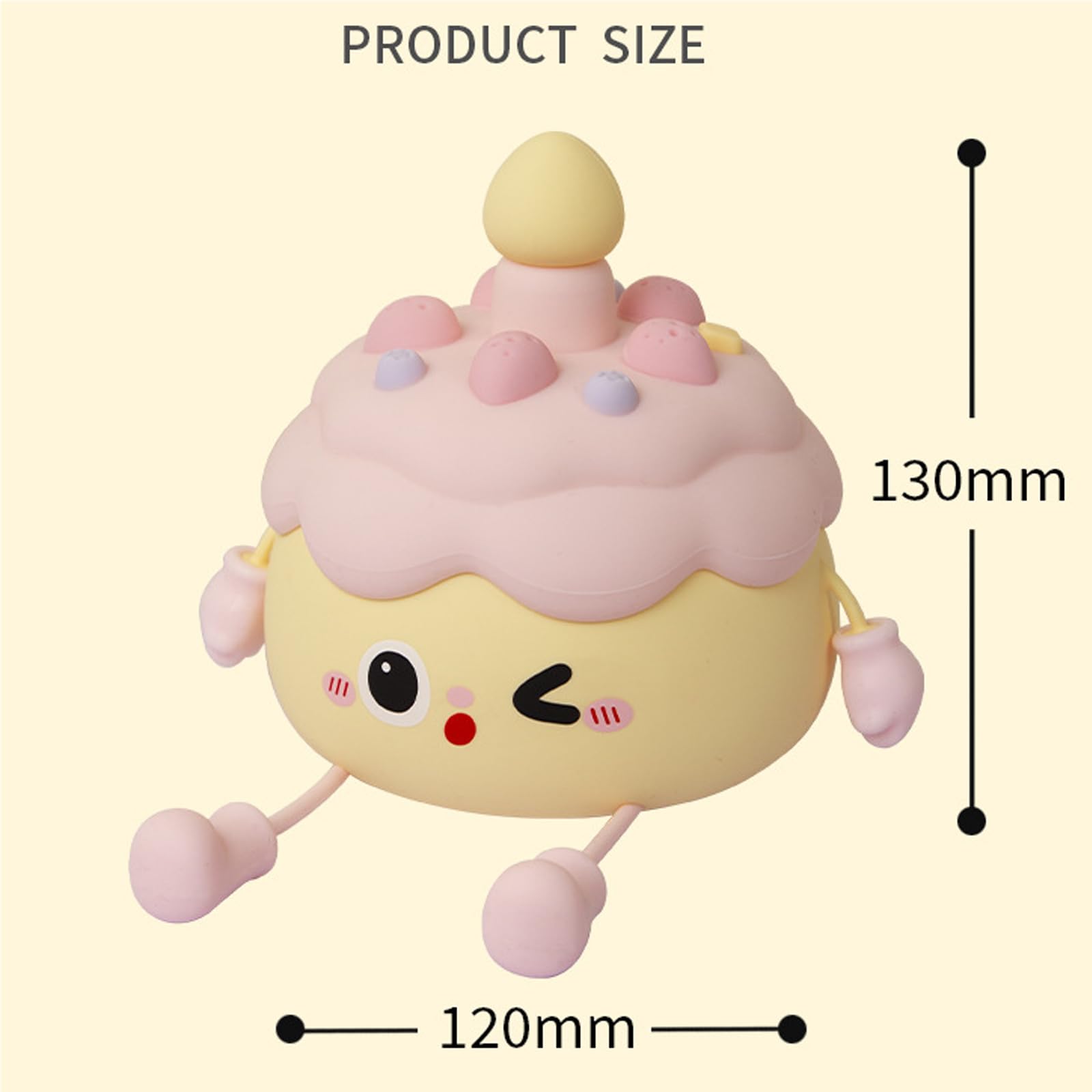 Lámpara de noche de pastel de cumpleaños para niñas, lindo regalo de vacaciones, recargable por USB, lámpara de noche de silicona suave, regalos de Navidad y Año Nuevo (pastel-rosa)