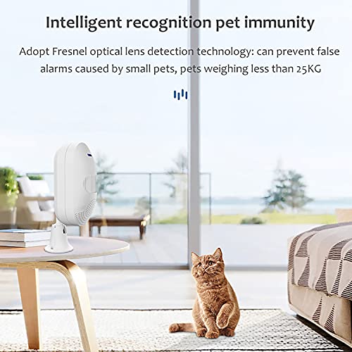 Wireless Wifi Motion Sensor Alarm: Tuya Pir Motion Detector, Infrared Alarm Sensor, Battery Or Usb Powered Sound & Light Alarm,100Db Siren, Entry Alert With Free App Control, Compatible With Alexa #TOP5