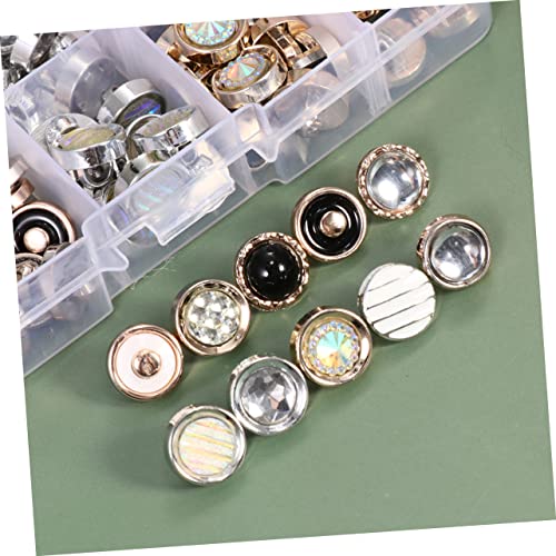 SEWACC 1 Caixa De Botões De Pérola Em Caixa Acessórios De Strass Botões De Botão De Cristal Calças D