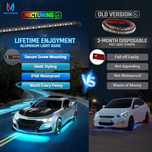 Mictuning MIC-06-097 N8 Aluminum Rgbw Led Car Underglow Light Kit, Exterior Underbody Multicolor Light Strip thumb #2