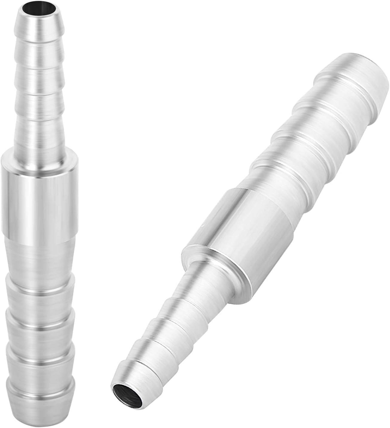 TAISHER 2PCS 304 Stainless Steel Hose Barb Fittings 3/8 Inch to 3/8 Inch Barb Hose, Hose Barb Reducer Splicer Mender Union Air Water Fuel with 10PCS Hose Clamp : Industrial & Scientific