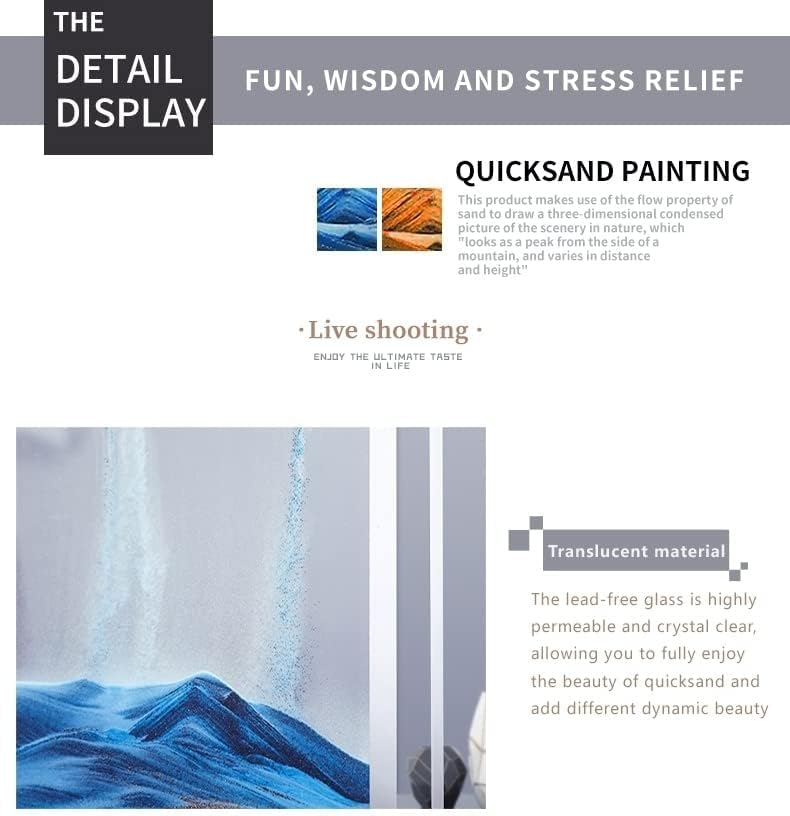 ORDERSOON 3D Deep Sea Sandscapes Moving Sand Art Picture Liquid Motion Sand Art for Adult Desktop Art for Home Decor and Office(Green) - Image 7