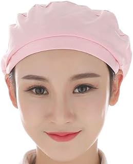 Maxtonser Gorro de cocina transpirable para hombre y mujer, de algodón elástico, protector de pelo para taller, color rosa