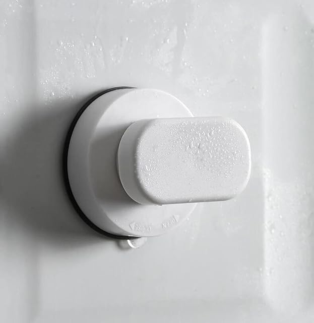 KAFEBDA Sticky Strong Suction Cup Glass Door and Window Handle Kitchen Refrigerator Drawer Cabinet Handle Bathroom Wall handrail Shower handrail Suction Cup (White)