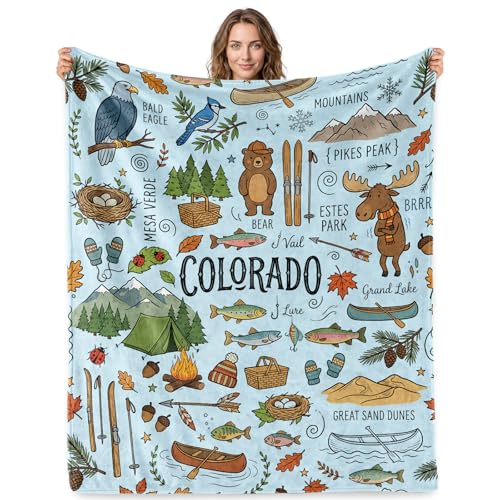 Jekeno Colorado Gifts Blanket Mountain Travel Throw Blanket