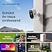 aosu 2K Überwachungskamera Aussen Akku 6er-Kit mit Aosubase 2.0 Kein ABO Nötig 32GB Lokal Speicher Kabellose Kamera Überwachug Aussen PIR Bewegungssensor Licht Tonalarm 2-Wege-Audio Farb-Nachtsicht