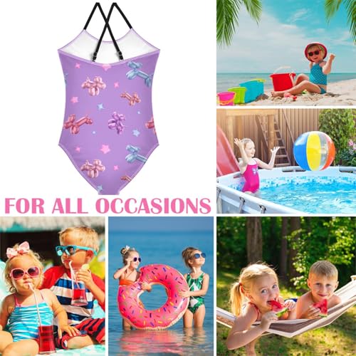 Image of Girls one Piece Swimsuit Summer UPF 50+ Quick Dry Beach Bathing Suit with Straps Swimwear 3-10 Years