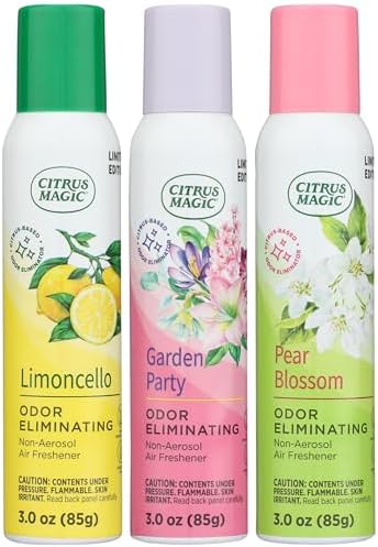Citrus Magic Limited Edition Odor Eliminating Air Freshener Spray, Assorted Spring Fragrances, 3-Ounce, Pack of 3