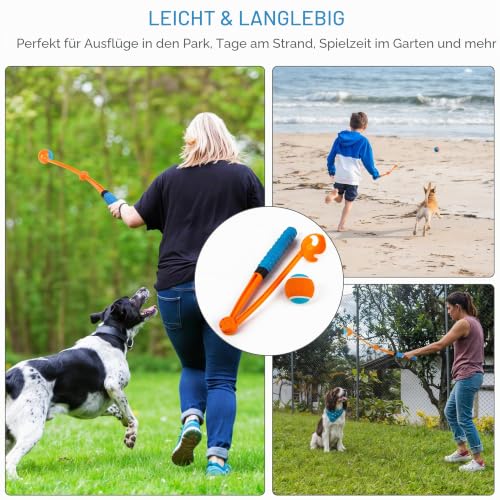 ALL FOR PAWS Hundeballwerfer, faltbarer Tennisballwerfer, Apportierballwerfer mit bequemem Griff, 6,3 cm Ball im Lieferumfang enthalten