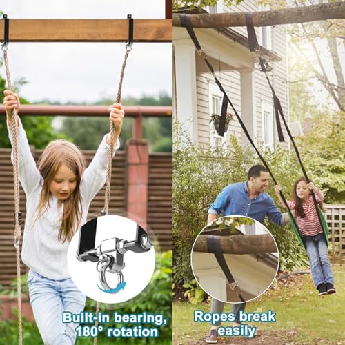Yyiwhmy Heavy Duty Swing Hangers Swing Set Accessories for Wooden Sets Snap Hooks Hardware Swing Set Attachments Porch Playground Indoor/Outdoor 660LB Capacity (2 Pcs) - Thumbnail 5