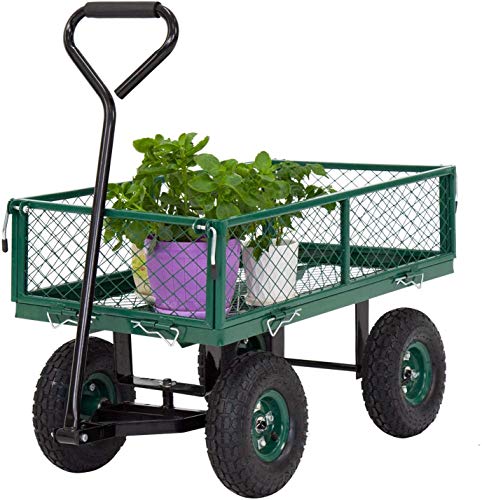 Utility Wagon Cart Rolling Garden Cart Yard Carts And Wagons With Handle And Wheels #TOP4