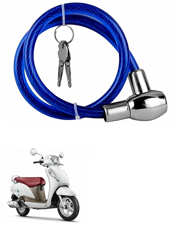 QiisX Heavy Duty Multipurpose Cable Lock for Bike, Luggage, Helmet, Steel Keylock, Anti-Theft Blue -Suzuki New Access 125 (B095X2Z7YF) Amazon Price History, Amazon Price Tracker