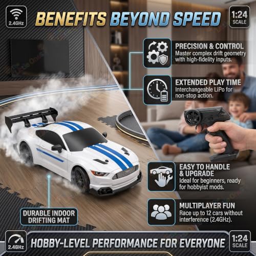 Image of The Little Ones 4x4 Rc Drifting Car - Rc Drift Cars High Speed Remote Control Drift Car 2.4GHz Remote Control Drift Stunt Off Road Cars 360 Rotation Toys for Kids & Adults Boys & Girls [Drifter X]