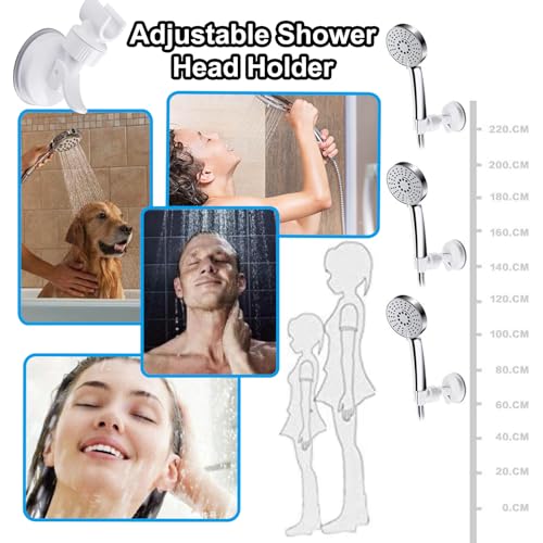 Soporte ajustable para cabezal de ducha xlehoely con ventosa de pared 8