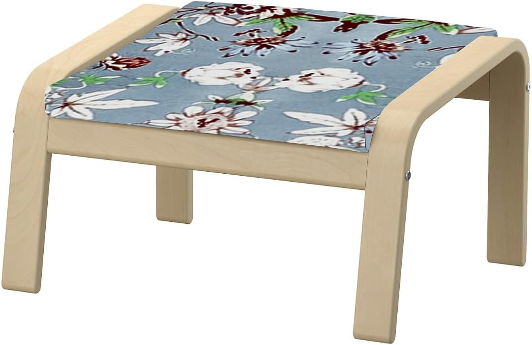 Vepping Lude Pattened Armchair Cover Replacement with Quilted Lining, Fits IKEA Poäng Armchair, 100% Cotton, Cushion not Included (Serenity Blue, Chair Type 2)