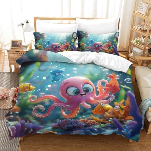 Housse de couette pieuvre 3D imprimée en microfibre de qualité supérieure