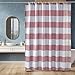AmazonBasics Shower Curtain with Hooks - 72 x 72 Inch, Grey Stripe