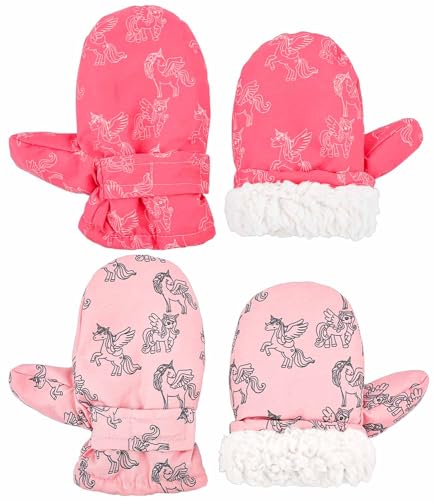 HONGTEYA Toddler Gloves Toddler Snow Mittens Waterproof Kids Warm Ski Gloves Lined Fleece Baby Winter Mittens for Toddler Boys Girls（Medium）