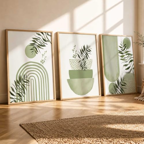 Image of kotart Elegant Painting Boho Wall Art Home Decoration Paintings With Frame For Living Room Bed Room Hotel Wall Decor Digital Reprint Set of 3