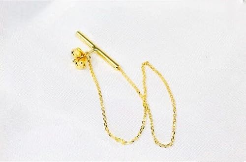 Irold 14K Solid Gold Ear Cuff - Dainty Piercing Earring - Bar Chain Real Gold Earrings Jewelry - Wrap Tragus 12Mm 40Mm #TOP1