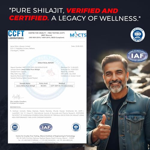 Image of Jeena Sikho Shuddh Shilajit Capsule| 500 mg per Serving | High Fulvic Acid & Lab Tested | Supports Energy, Strength & Stamina | 60 Capsules