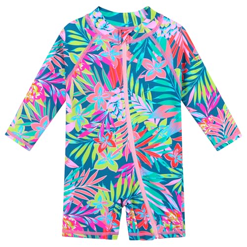 Image of XFGIRLS Baby /Toddler Girls Swimsuit Long Sleeve One-Piece Bathing Suit Rash Guard